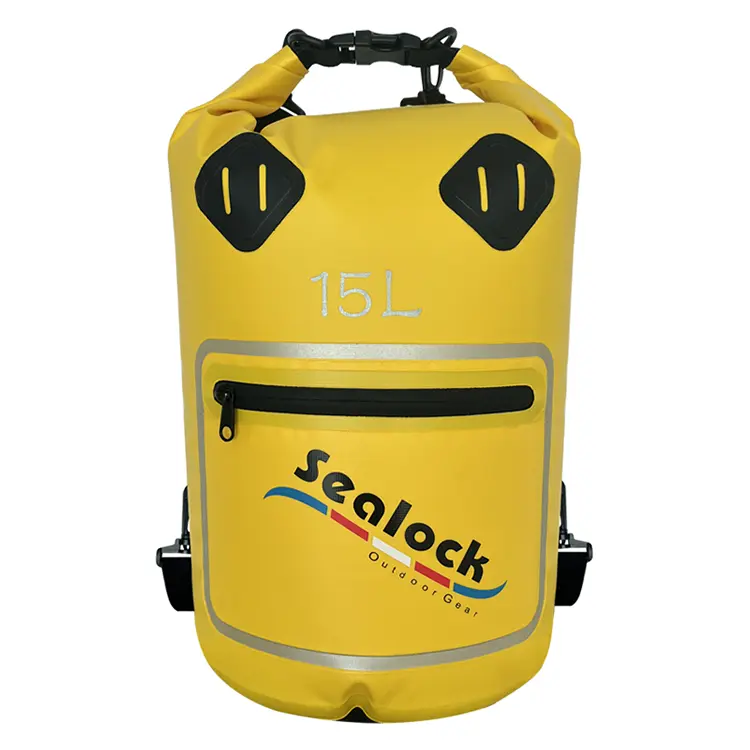 15L/20L IPX7 vodotesný suchý vak s priehľadným oknom a suchým-mokrým oddelením